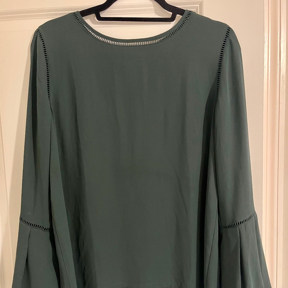 Loft dark green long sleeve blouse